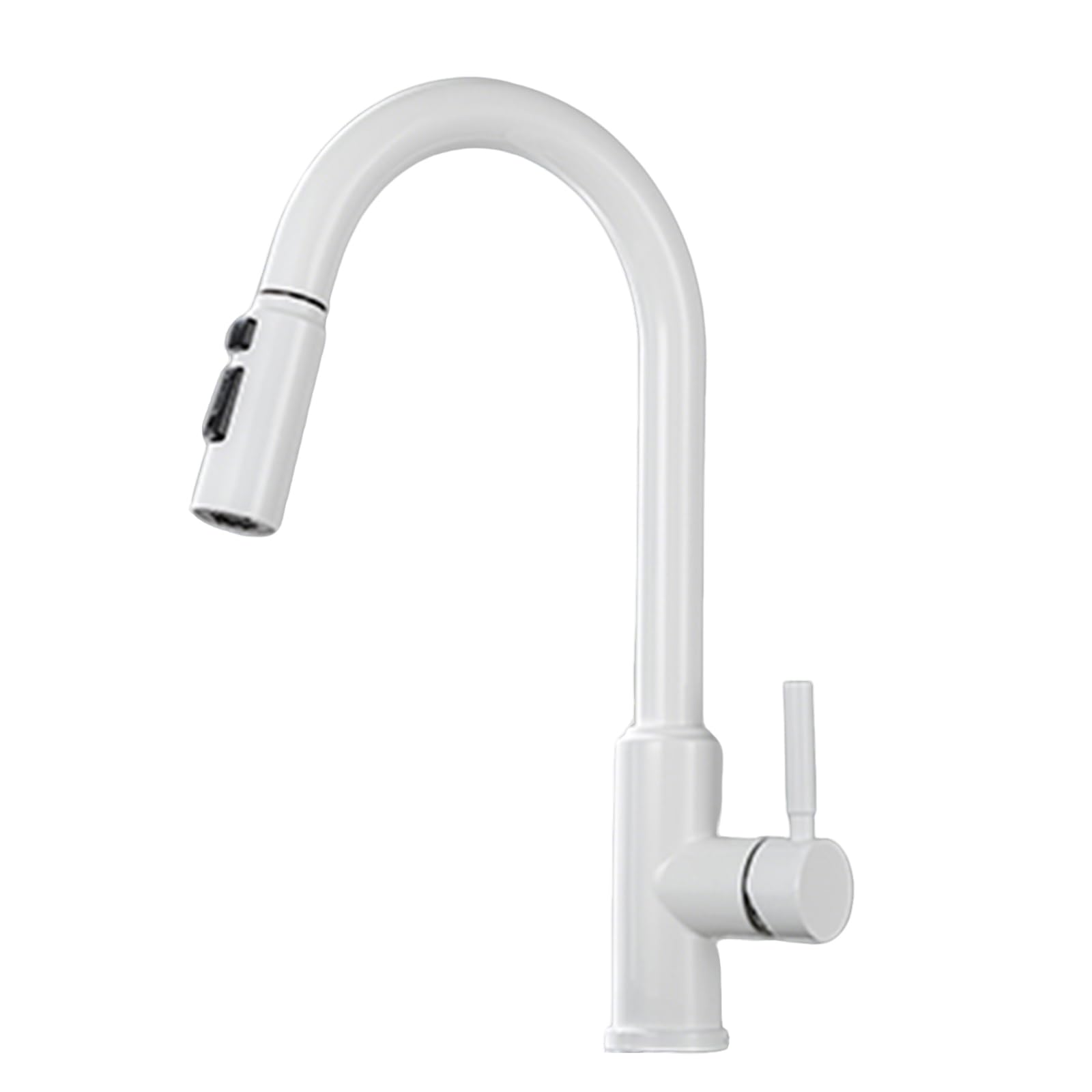 ZYCHSJXA Kitchen Tap with Pull Out Spray 360° Swivel 3 Modes Hot and Cold Stainless Steel,White