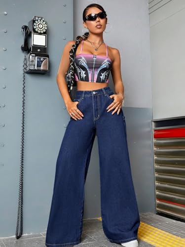 Image of KOTTY Women's High Rise Relaxed Fit Solid Jeans