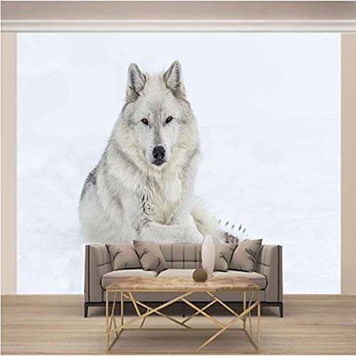 Papier peint canevas 3D loup impression HD moderne auto-adhésif - 3