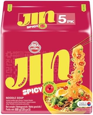 Ottogi Jin Ramen Spicy Lot de 5 paquets de nouilles instantanées ...
