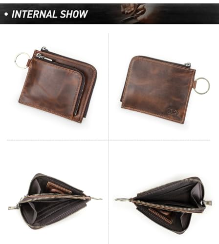 Unisex genuine leather wallet with RFID protection with slots color-changing full-grain leather card case (Coffee)4