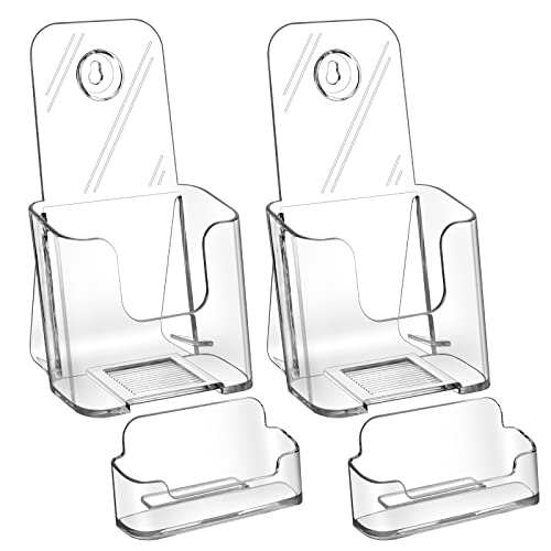 zavekia Acrylic Brochure Holder.4 inches Wide Brochure Holder Wall Mount Clear Countertop Organizer...
