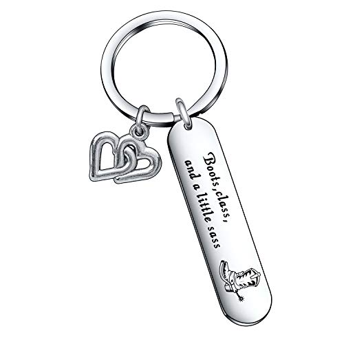 De&ai Cowgirl Keychain Western Keychain Cowboy Boot Gifts For Friend Christmas Jewelry