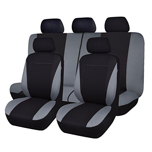 Flying Banner Maille Housses de siège de Voiture Ensemble Complet Universal Fit Airbag Compatible Protecteur (Gris)