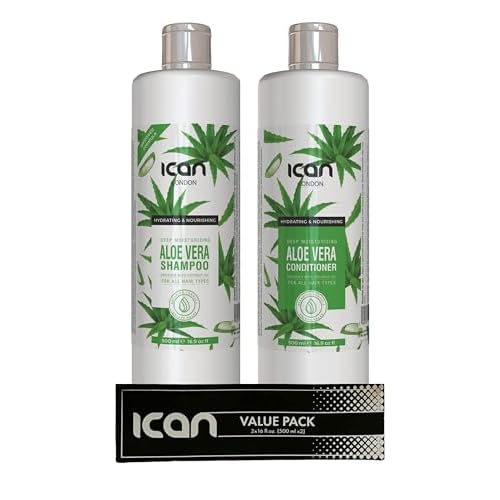 ican London Aloe Vera Anti Dandruff, Itch Relief Shampoo & sulfate free Hydrating conditioner Sets 500ml x 2