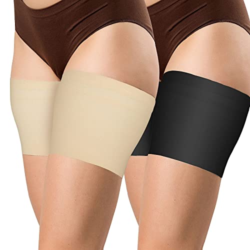 GHYUI Cuisses élastique Anti frottemen,2 Paires Bande de Cuisse Classique Bandes éLastiques de Cuisse Unisexes Anti Frottements Extensibles pour éViter les Frottements Femmen Bandelette Cuisse Cover