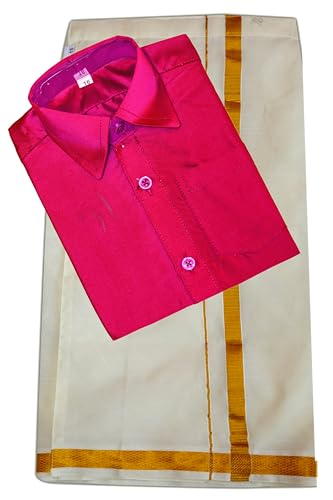 Image of Boys Traditional 12 Colours lining Dhotis & Shirts