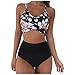 Costume da bagno da uomo, con fiori, vita alta pressione, costume da bagno leopardato, costume da bagno da donna, costume da bagno tankini, costume da bagno da donna, taglie forti, Colore: rosa., M