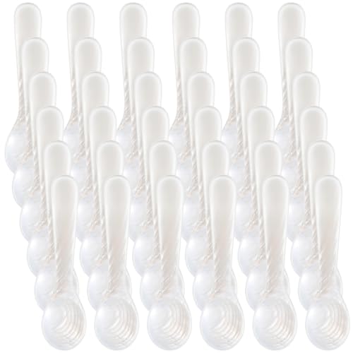 Image of Patelai 40 Pieces Mother of Pearl Caviar Spoons Round Handle, 8cm /3.15 Inch | Handcraft Pearl Spoon for Egg, Ice Cream, Coffee, Elegant Serving in Kitchen and Restaurant, Natural Shell Luster