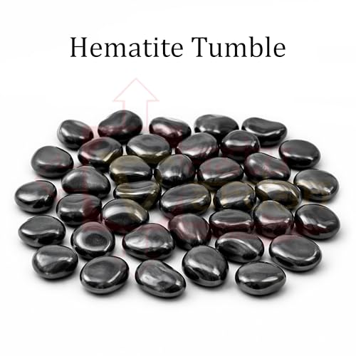 Image of Crystal Hematite Tumble Stone | 50 gm Tumbled Gemstones | Reiki Healing Stones | Home Decor Pebbles | Aquarium Gravel | Garden & Table Decor