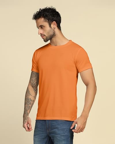 Image of VastraVibes Cotton Regular Fit T-Shirt Round Neck Casual Mens Plain Tshirt