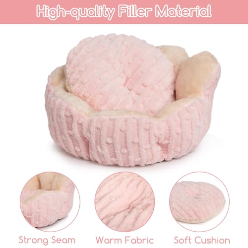 Hollypet Calming Cat Beds For Indoor Cats - Cute Cactus Pet Beds, Fluffy Puppy Bed, Non-Slip Extra Small Dog Bed thumb #2