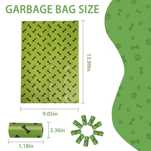 Image of HZDHCLH Poop Bags for Dogs Leak Proof Extra Thick Dog Poop Bags, Green Bones 36 Rolls 9 inch x 13 inch Lavender Scented Pet Waste Bag, 540 Count
