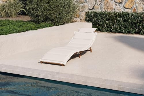 PLOß Gartenliege und hochwertiger, Sonnenliege in Natur, Liege...