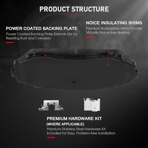 image for cciyu D1259 D1258 Ceramic Front Rear Brake Pad Set Fit For 2007-2010 F