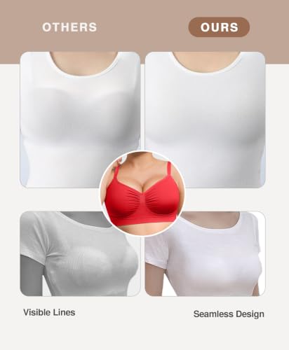 Image of Lover-Beauty Bralettes for Women Wireless Stretch Unlined Everyday Bra | Seamless, Comfortable, No Underwire, No Padding, Light Support, Adjustable Straps, Soft Fabric, Daily Wear, Sleep Bra