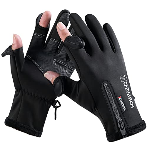 WACCET Gants Hiver Chaud pour Homme Femme, Gants Tactiles Homme Hiver Gants Femme d'hiver Antidérapants Coupe-Vent Imperméable Gants Cyclisme Hiver pour la Course à Pied, Ski, Velo, Moto (Modèle B.) Cover