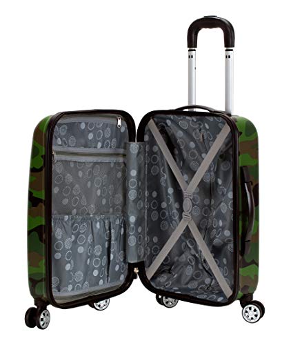 Image of Rockland Safari Hardside 3 Piece Spinner Wheel Luggage, (20 inch /24 inch /28 inch), Camo