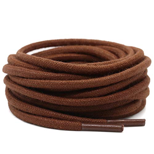 Image of DELELE 2 Pair Super Cotton Round Waxed Shoelaces 1 /8 inchThick Shoe String Boot Laces for Dress Shoes