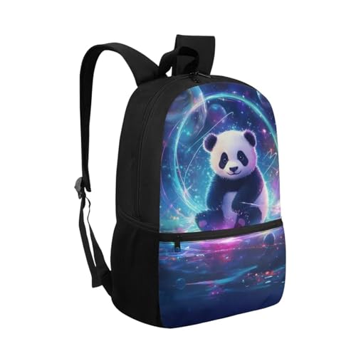 HUIACONG School Backpack for Girls,Custom Boys Space Backpacks with Name,Personalized Galaxy Panda Bookbag for Kindergarten Primary Elementary,Boys Back to School Supplies2