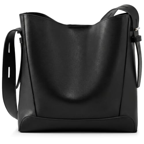 Sac à bandoulière pour le travail et les voyages en cuir véritable noir
