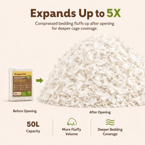 Hamster Bedding 50L, Dust-Free Paper Bedding, Odor Control, 5X Expansion, Natural Unscented for Small Animals, Guinea Pigs, Rabbits & Gerbils - Image 2