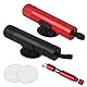 2 Stücke Gurtschneider Notfallhammer Auto, 2 in 1 Sicherheitsgurtschneider Nothammer, mit Testglas,Autoscheiben Hammer mit Testglas zum Üben für Auto und Busse (Schwarz+Rot)