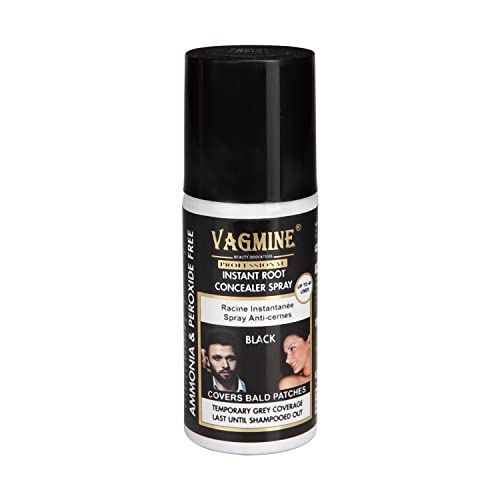 Image of VAGMINE Instant Hair Root Concealer Spray - Black | Easy-To-Use Hair Color Touch-Up | Covers Gray Roots, 1 Count