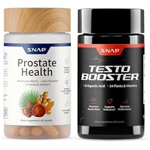 Snap Supplements Prostate Health Support Supplement Bundle with Testo Booster, 90 Capsules Each