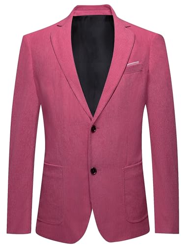Image of Barry.Wang Men's Vintage Corduroy Blazer Jackets Business Casual Sport Coat | 2 Button,Notch Lapel,Patch Front Pockets,Regular Fit,Daily Wear,Office,Country Western Style,Church Gathering,Homecoming