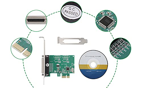 Lpt Printer To Pci-E Parallel Printer Card, Parallel Port Db25 Express Card Converter Adapter, Pci-Express's 25/S Full Duplex Channel,1.5 Mbyte/S,For Win98Se/Me/2000/Xp/Vista/Win7/Win8/Win10 #TOP2