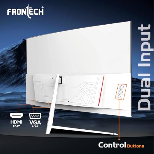 Image of FRONTECH Ultima Series 24 Inch Curved LED Monitor| Refresh Rate 100Hz, VA Panel |1800R Curve| Full HD 1080p, Bezel Less Design | HDMI & VGA Ports (MON-0072C, White)
