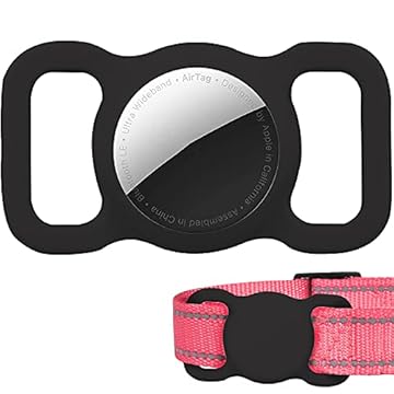 Capa protetora para coleira de cachorro, suporte de coleira de animal de estimação/cachorro, compatível com Apple AirTag, loop impermeável para rastreador GPS, leve, macia, antiarranhões, antiperda,