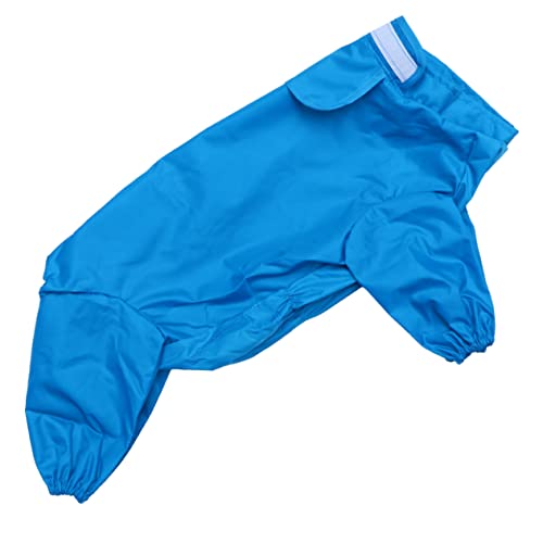 HOLIDYOYO All Inclusive Dog Reflective Hooded Jumpsuit Slicker for Medium Small Dogs Material Eye Catching Blue Color