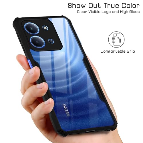 Image of Jkobi Hybrid Back Cover Case for Redmi 15C (Shockproof with Polycarbonate Clear Panel | Professional Black)