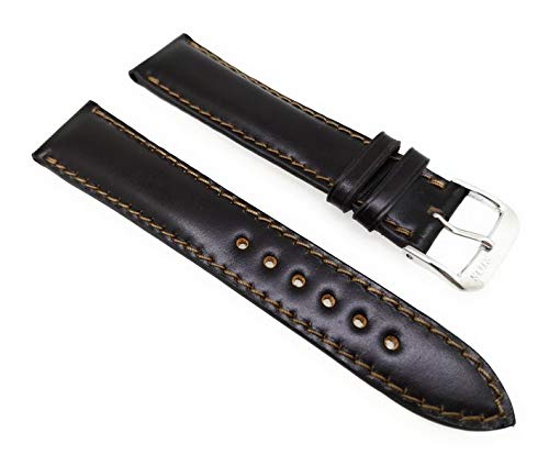 Rios Cordovan pasek do zegarka Chicago 22 mm ciemnobrązowy - Mokka pasek całkowicie wyprodukowany w Niemczech