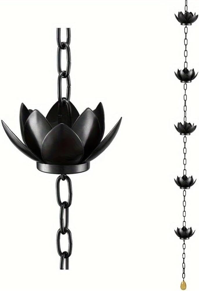 Lotus Rainwater Downpipe Chain, Downpipe Alternative, Splitter Cup, Outdoor Decoration