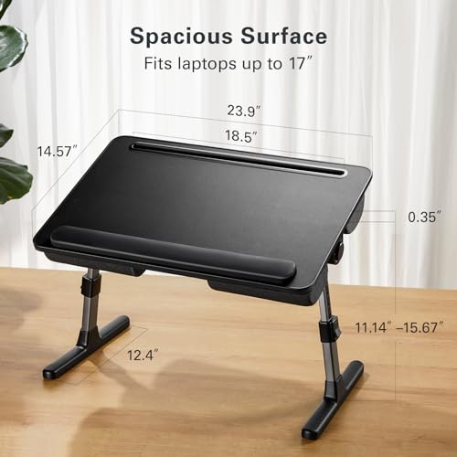 Huanuo B0B3MY89VZ Laptop Bed Desk, Computer Lap Tray For Couch Sofa Floor, Foldable Table With Height Adjustment & 35° Adjustable Tilt Angle thumb #2