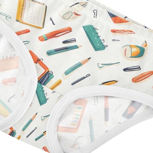 ZZKKO Cartoon Notebooks Stationery Girls Underwear Toddler Panties for Girls Comfort Brief Size 8Y3