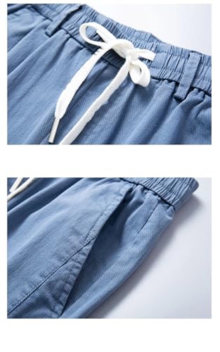 Mnjyihy Men's Pants Thin Elastic Waist Korean Style Business Slim Straight Trousers Denim Pants3