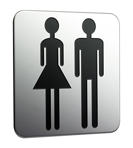 Placa De Puerta Para Pegar, Damas Y Hombre Cromado - Emco En Oferta Emco 357600000 Tuer Cartel Sistema 2 Hombre Y Mujer, Adhesiva, Cromado