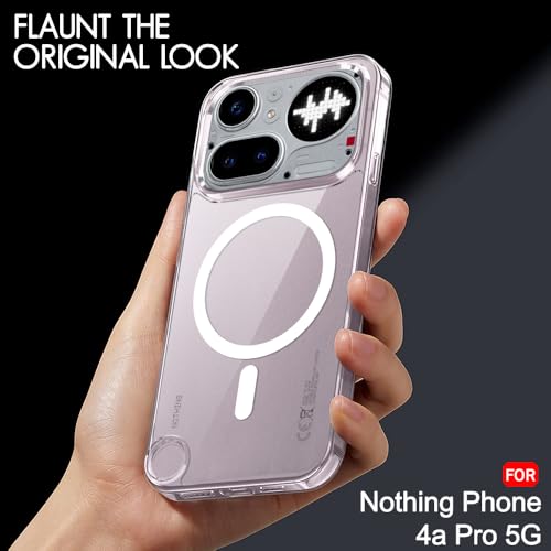 Image of TheGiftKart Ultra-Hybrid Back Case Cover for Nothing Phone 4a Pro 5G Compatible with MagSafe | Camera Protection | Hard Crystal Clear Back | Shockproof Bumper Case Cover (PC & TPU, Transparent)
