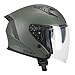 CGM Casco open face, 127A DEEP MONO Verde opaco, L (59cm)