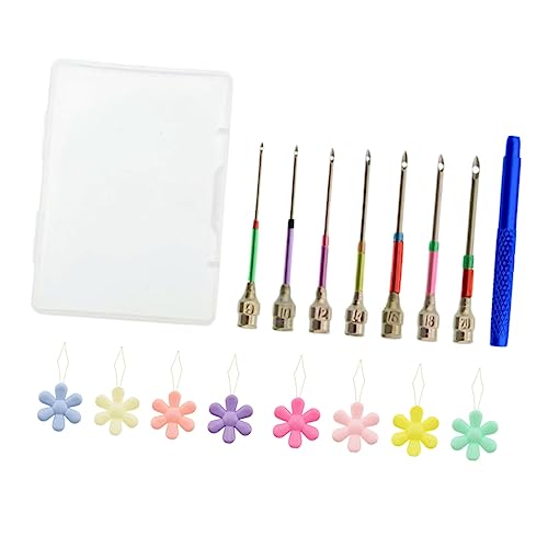 Veemoon Complete Embroidery Punch Needle Set Crewel Needles Embroidery Pen Punch Handle and