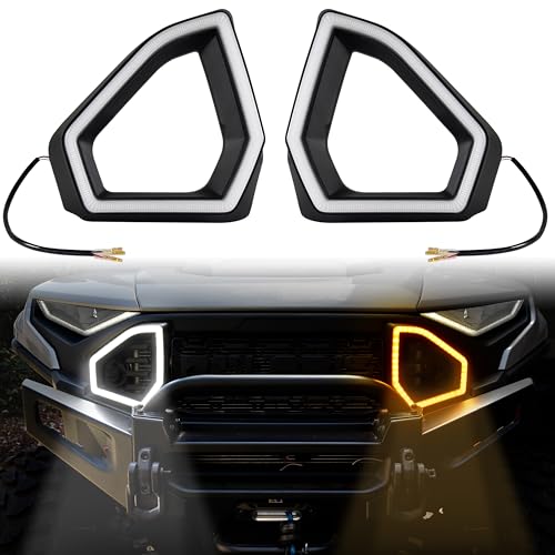 SAUTVS LED Front Accent Lights for Polaris Ranger 1500 XD 2024 2025, LED Front Fascia Signature Light with DRL Turn Signal Grill Auxiliary Lamp Accessories