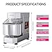 BOOROS Commercial Dough Mixer 750W Dual Rotating Dough Kneading Machine Pizza Dough Mixer 10.5Qt Capacity with Timer & Safety Shield Make 2.2-11Lbs of Dough Suitable for Bakery Pizzeria,110V