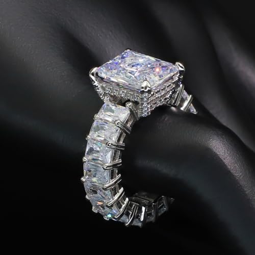 14K Gold Radiant Cut Inlaid Moissanite Ring, Women's Engagement Ring, A Radiant Choice for Proposals or Anniversaries3