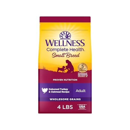 Wellness Complete Health Dry Dog Food, Small Breed, Wholesome Grains, Natural, Turkey & Oatmeal Recipe, (4-Pound Bag)