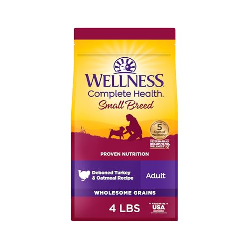 Wellness Complete Health Small Breed Adult Dry Dog Food, Wholesome Grain Kibble, Natural, Turkey and...