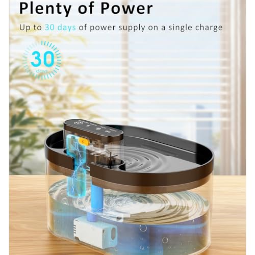 Fuente automática de agua para gatos inalámbrica miniatura 5